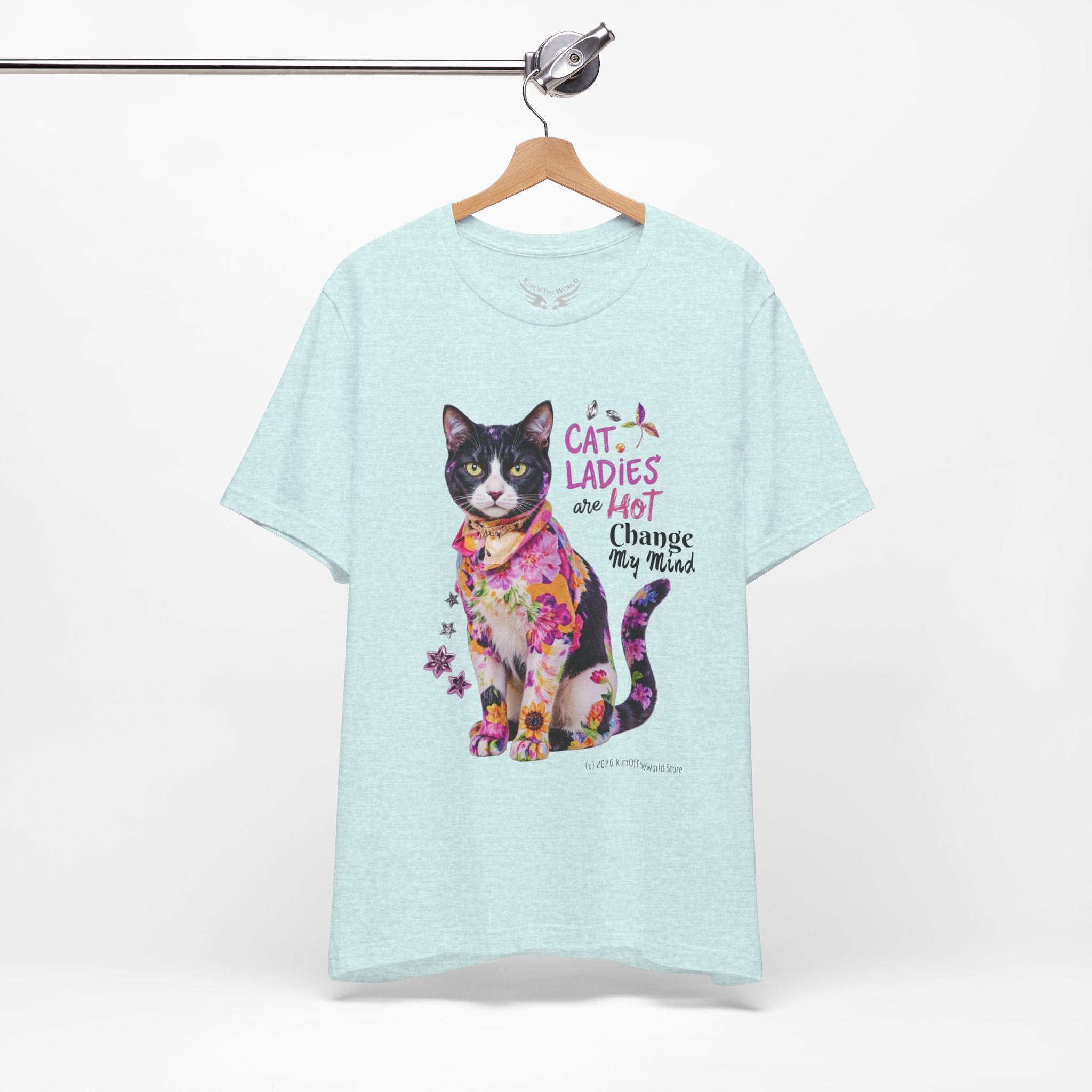 "Cat Ladies Are Hot - Change my Mind" Cute Cat Message T-Shirt