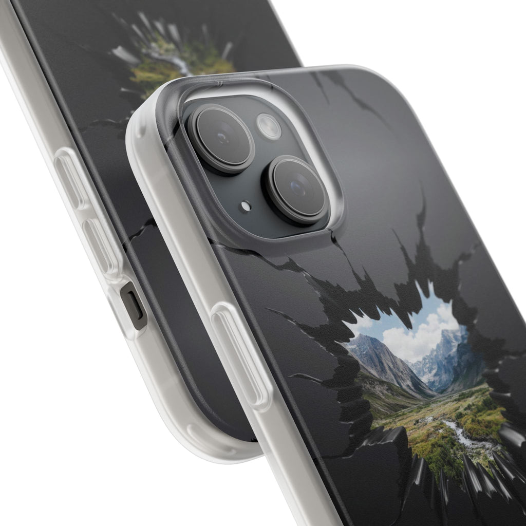 Mystic Mountain Break-Out Window Phone Case - Surreal Art Flexi Case