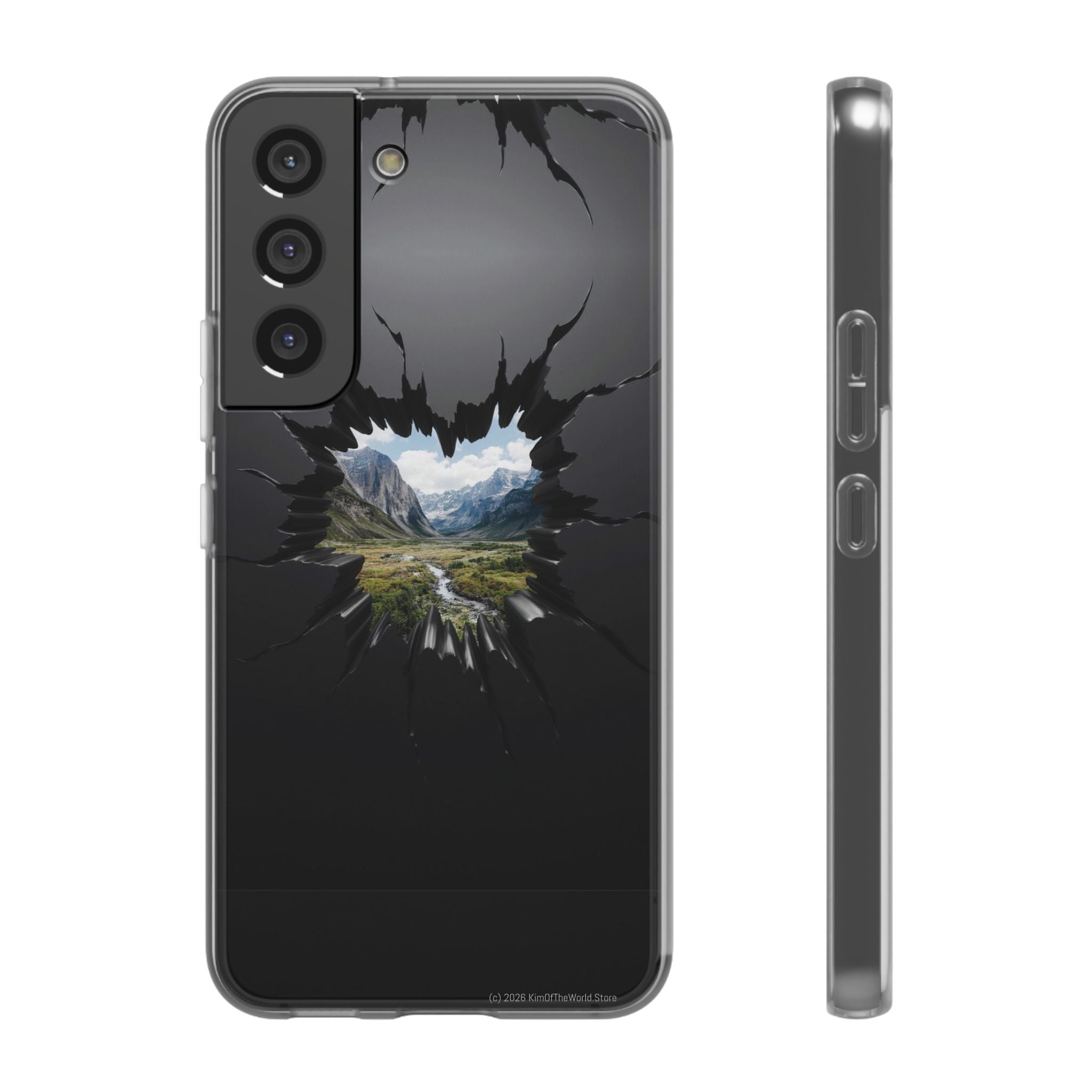 Mystic Mountain Break-Out Window Phone Case - Surreal Art Flexi Case