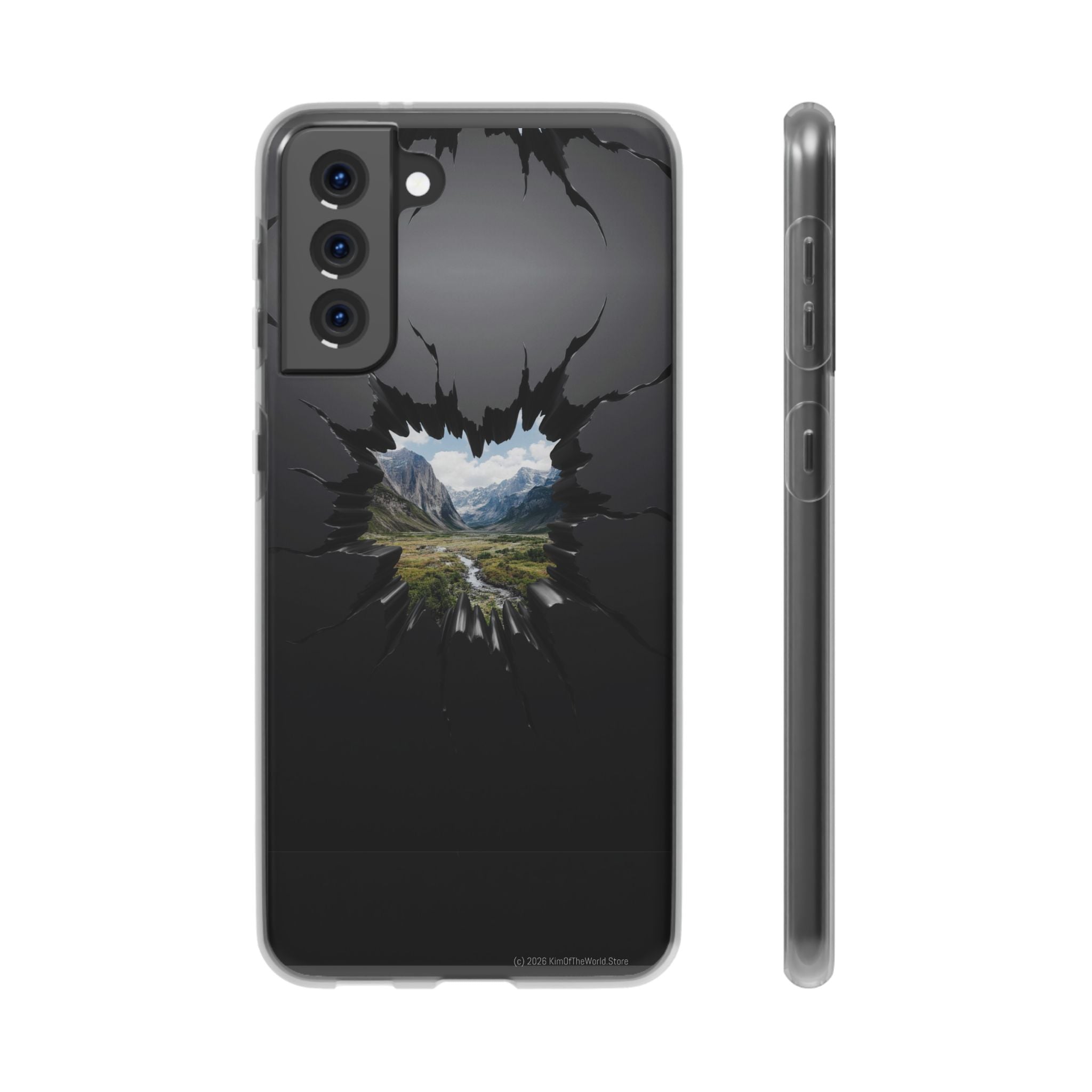 Mystic Mountain Break-Out Window Phone Case - Surreal Art Flexi Case