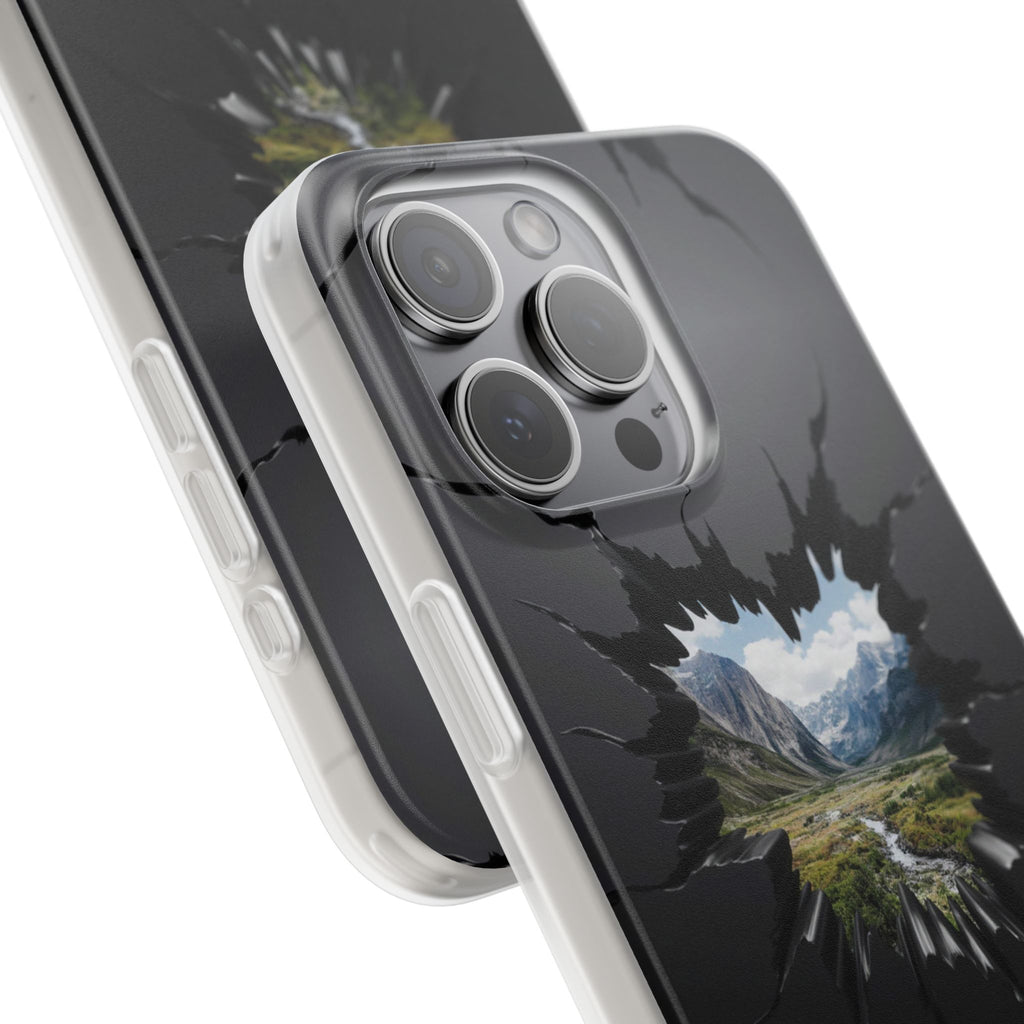 Mystic Mountain Break-Out Window Phone Case - Surreal Art Flexi Case