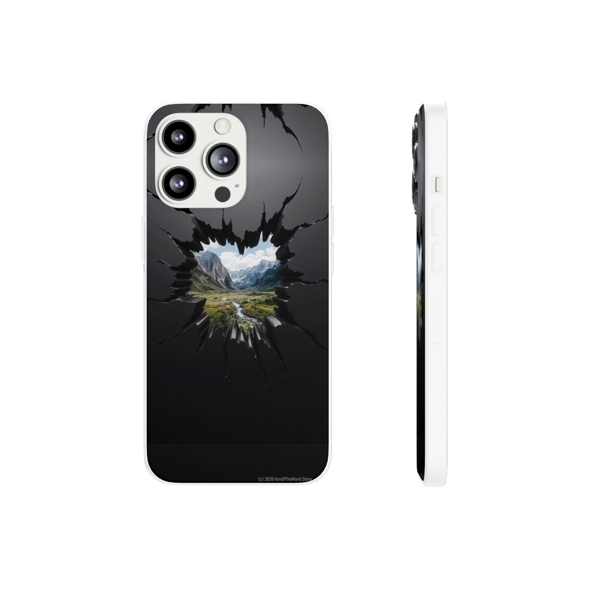 Mystic Mountain Break-Out Window Phone Case - Surreal Art Flexi Case