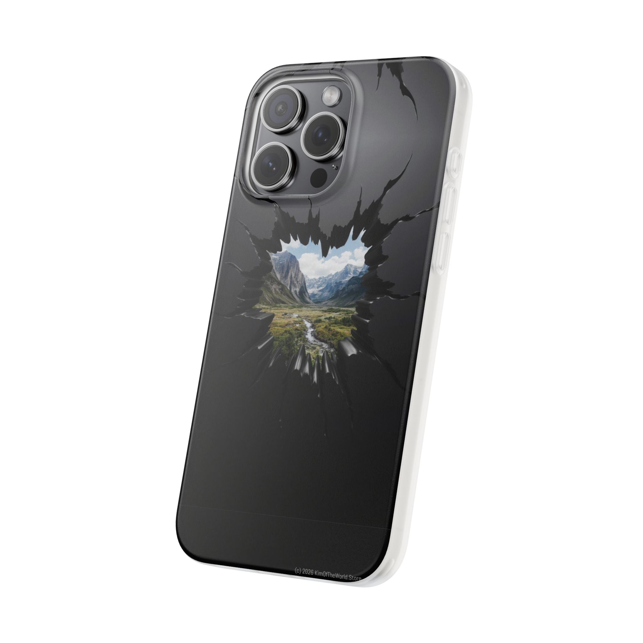 Mystic Mountain Break-Out Window Phone Case - Surreal Art Flexi Case