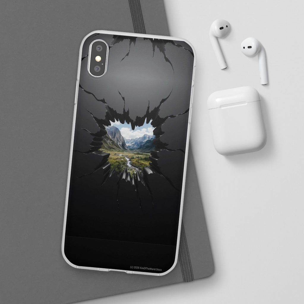 Mystic Mountain Break-Out Window Phone Case - Surreal Art Flexi Case