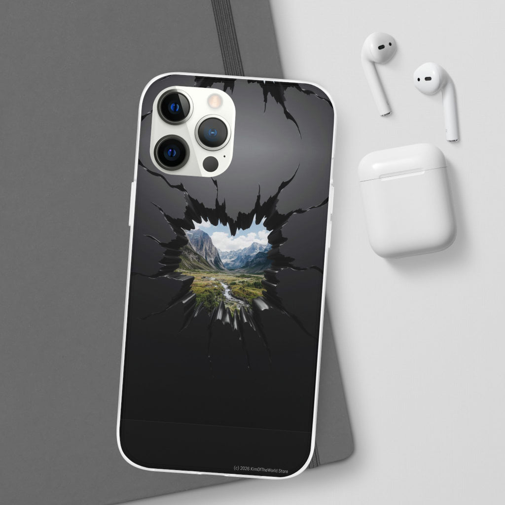 Mystic Mountain Break-Out Window Phone Case - Surreal Art Flexi Case