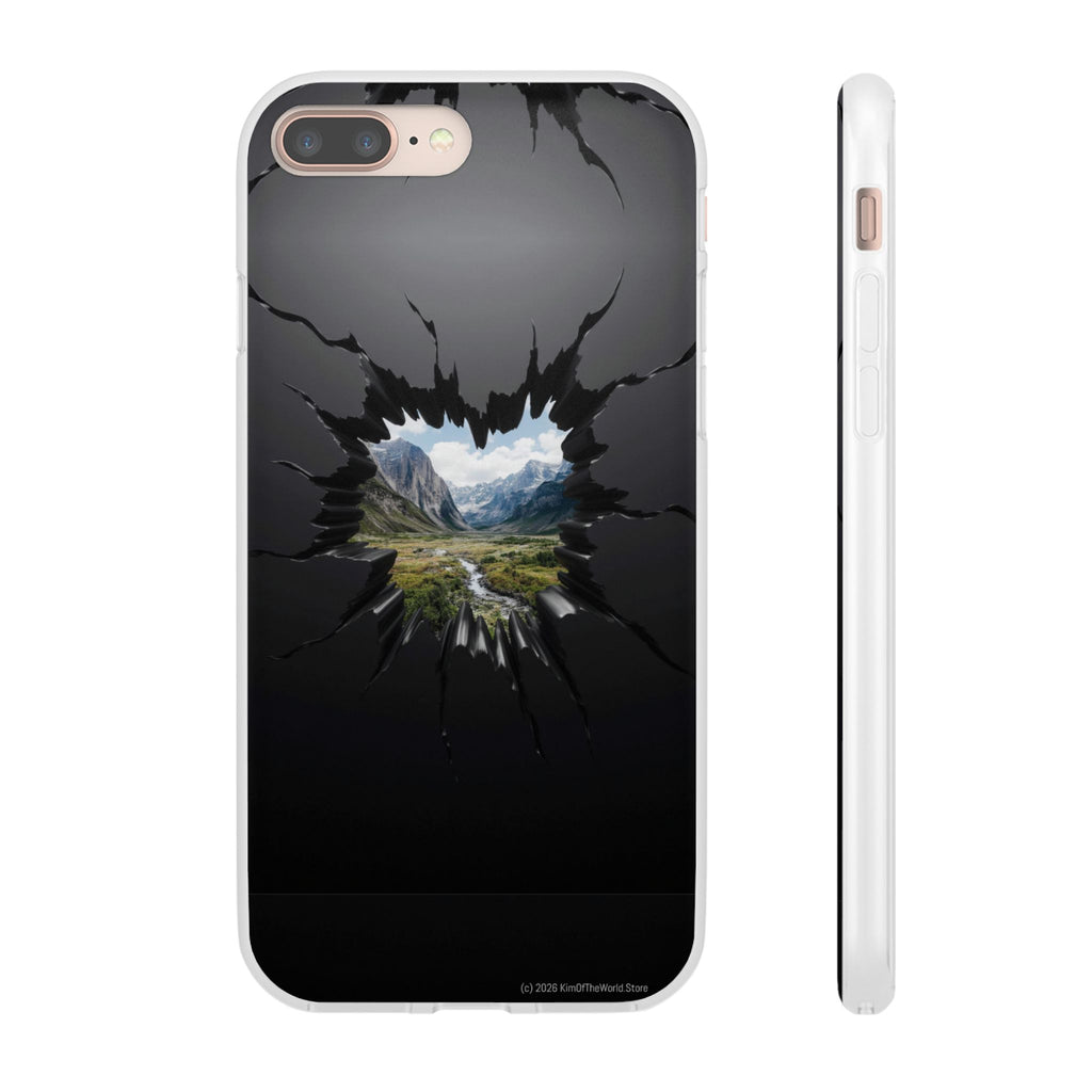 Mystic Mountain Break-Out Window Phone Case - Surreal Art Flexi Case