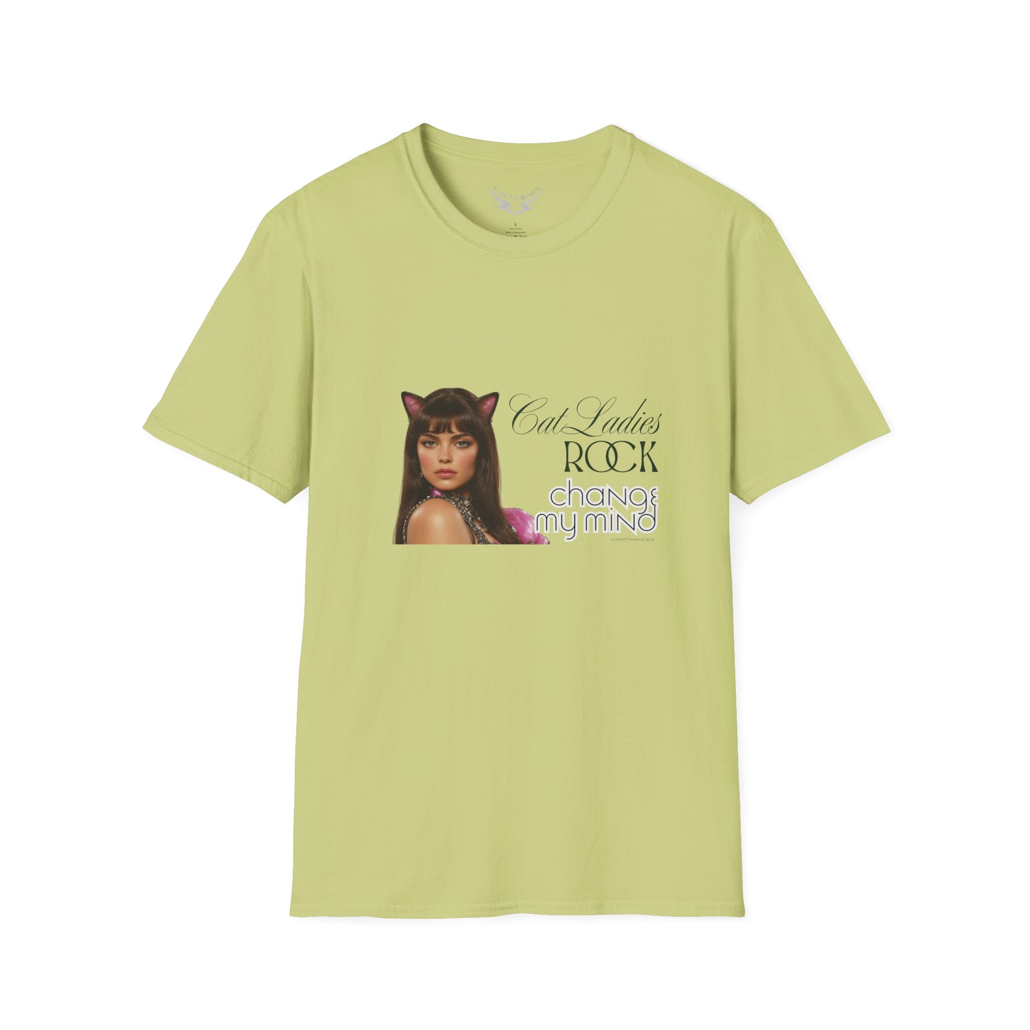 "Cat Ladies Rock - Change my Mind" Cat Lady Kitty Parent Tee  - Art Softstyle T-Shirt