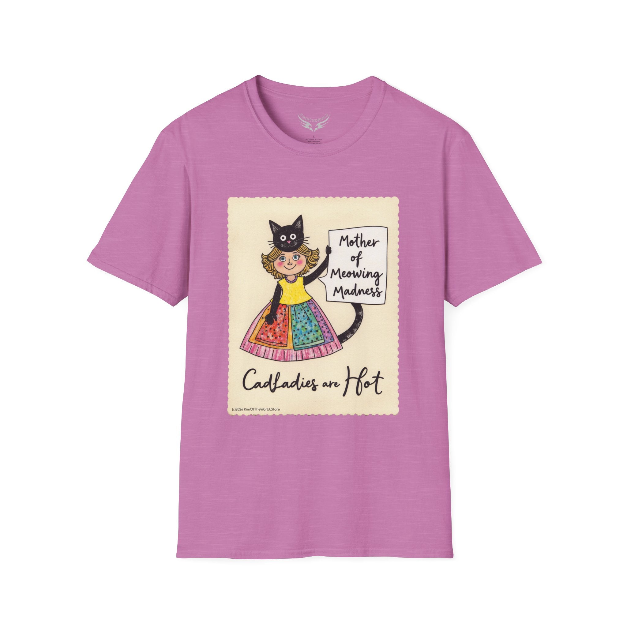 "Mother of Meowing Madness" Cat Lady Kitty Parent Tee  - Art Softstyle T-Shirt
