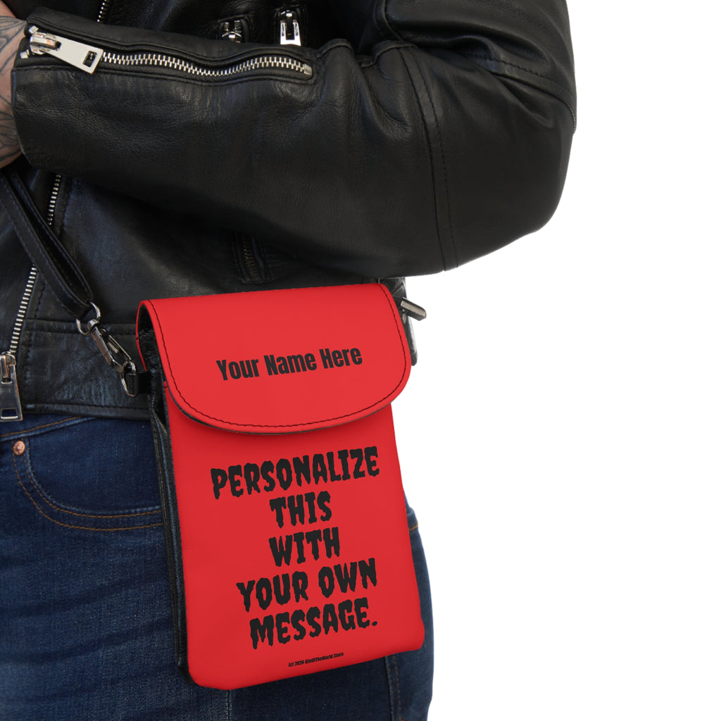 Personalized or Not Red Cell Phone Wallet — Small Crossbody Phone Purse
