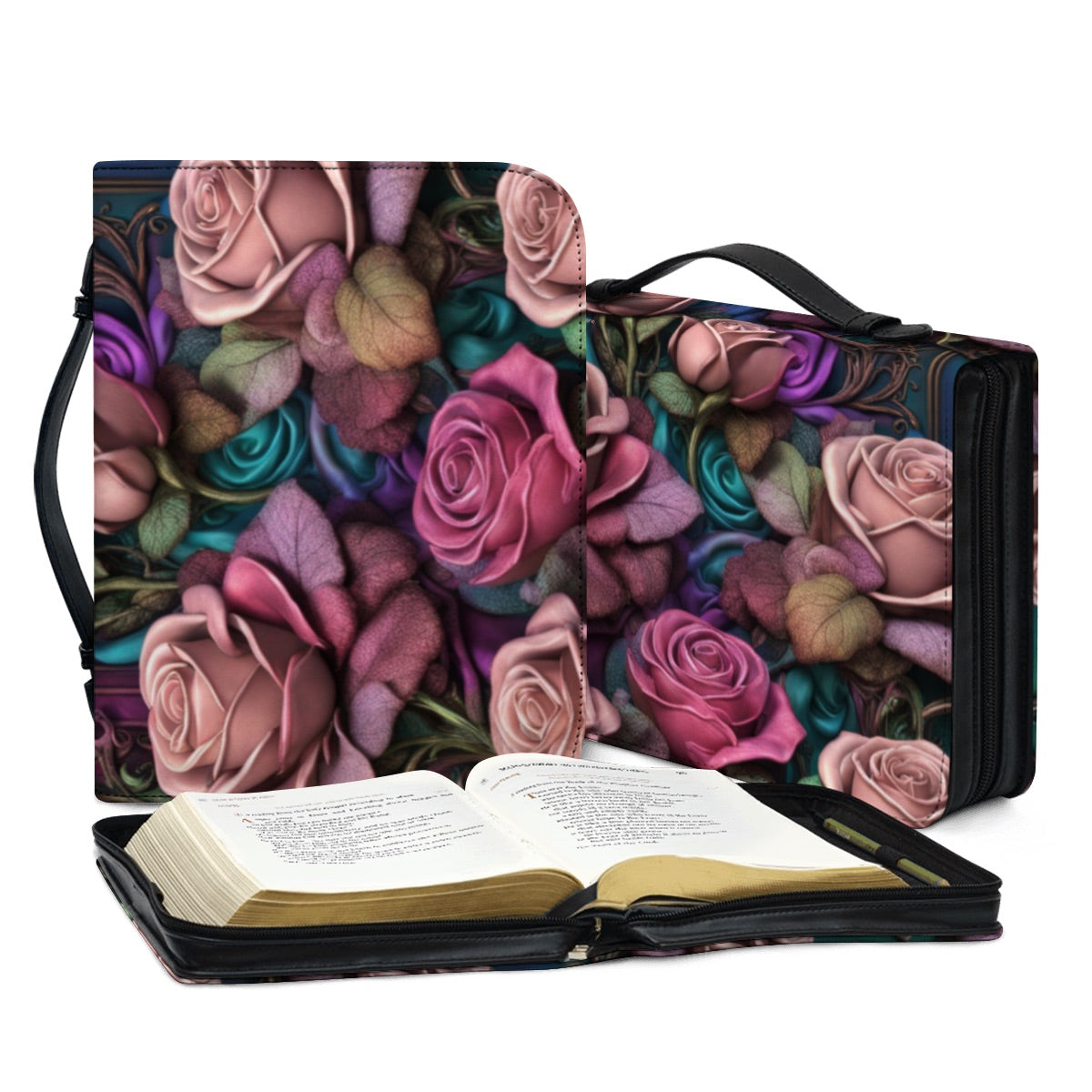 Gothic Rose Leather Bible Cover