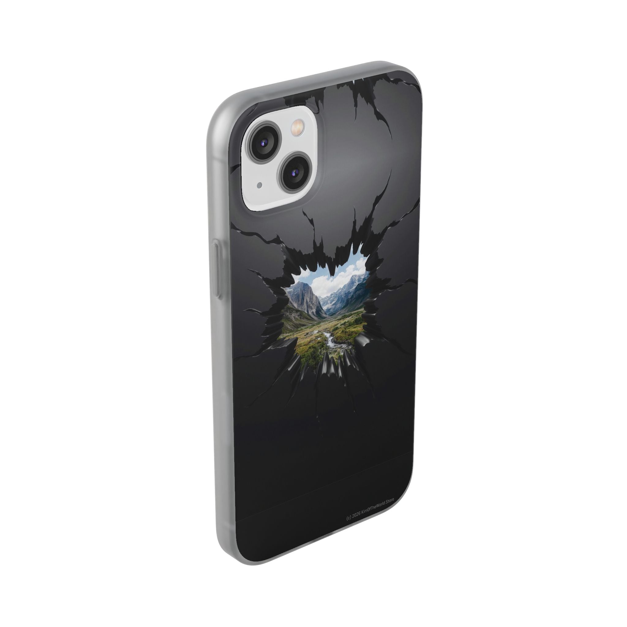 Mystic Mountain Break-Out Window Phone Case - Surreal Art Flexi Case