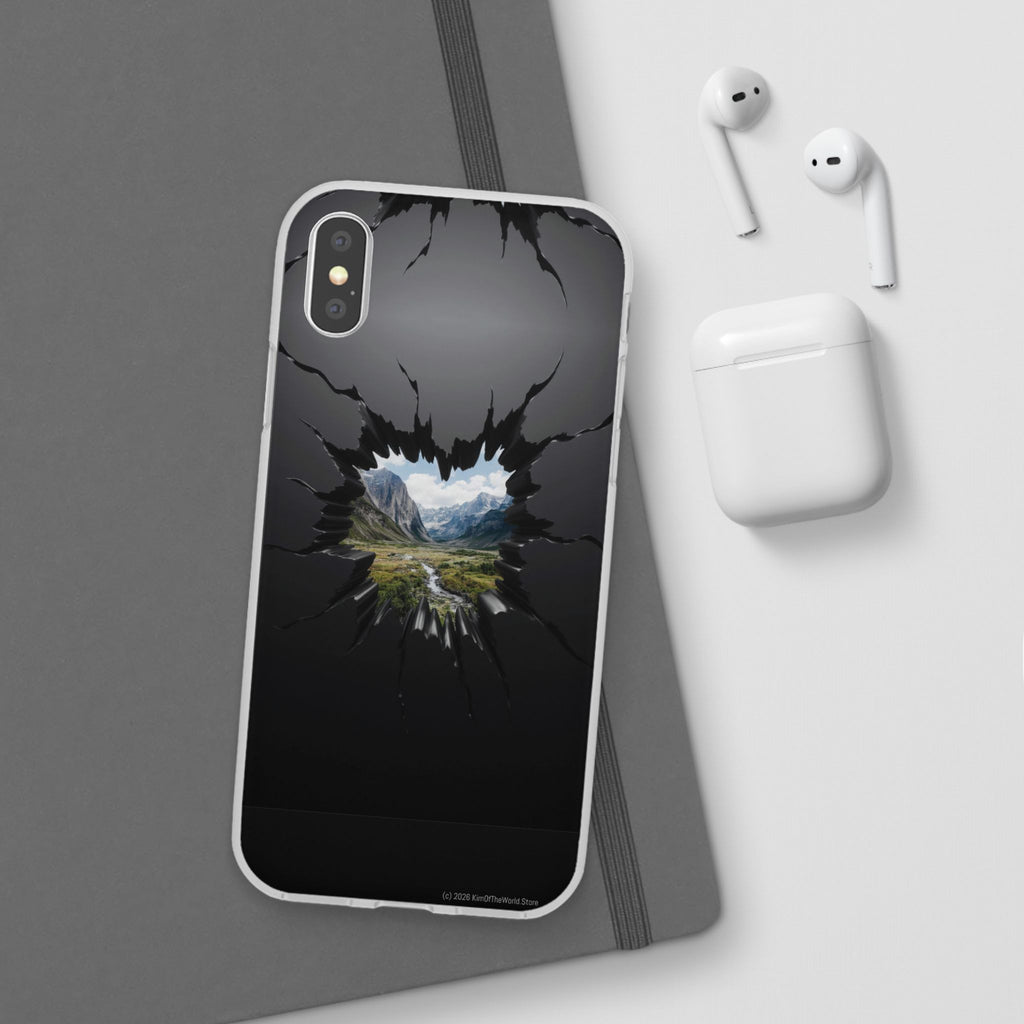 Mystic Mountain Break-Out Window Phone Case - Surreal Art Flexi Case