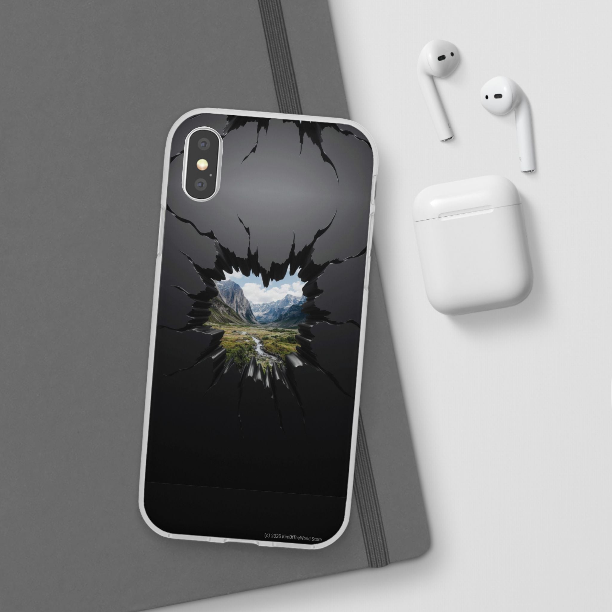 Mystic Mountain Break-Out Window Phone Case - Surreal Art Flexi Case