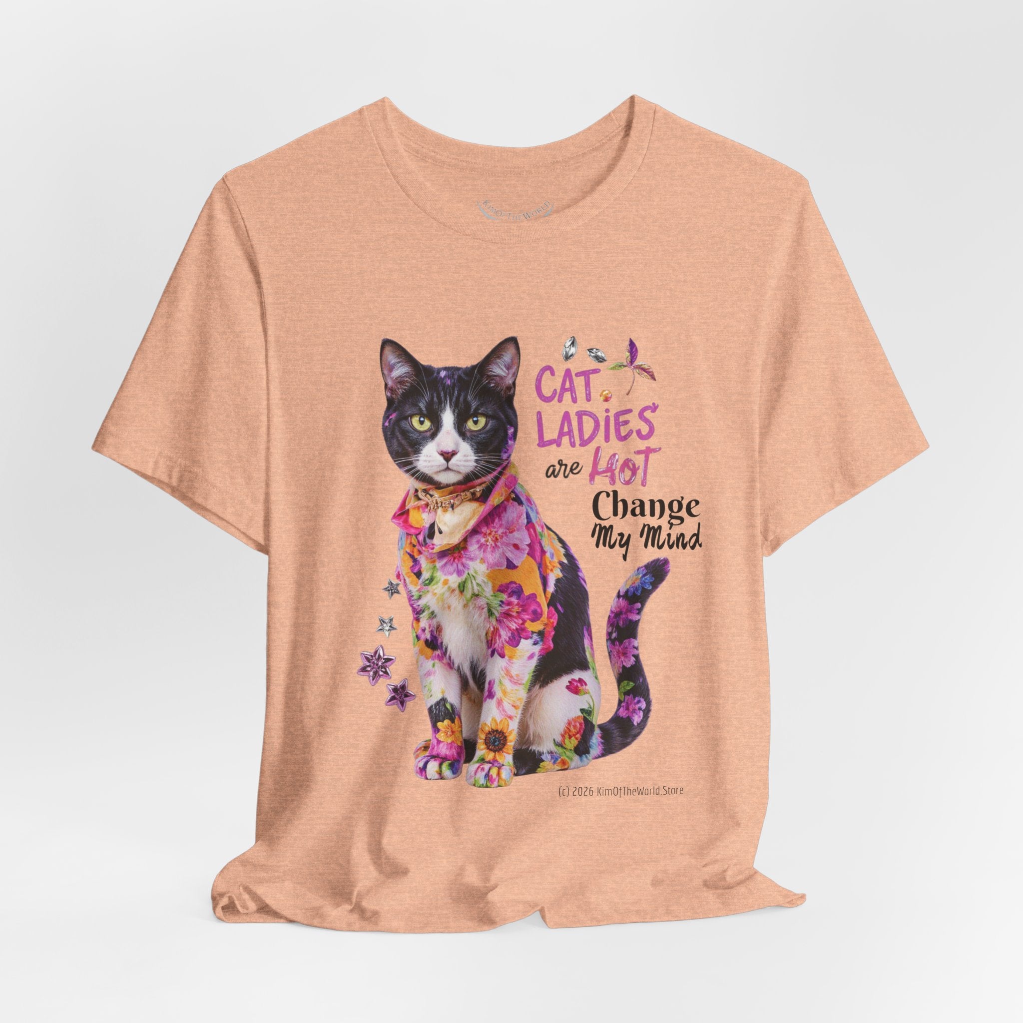"Cat Ladies Are Hot - Change my Mind" Cute Cat Message T-Shirt