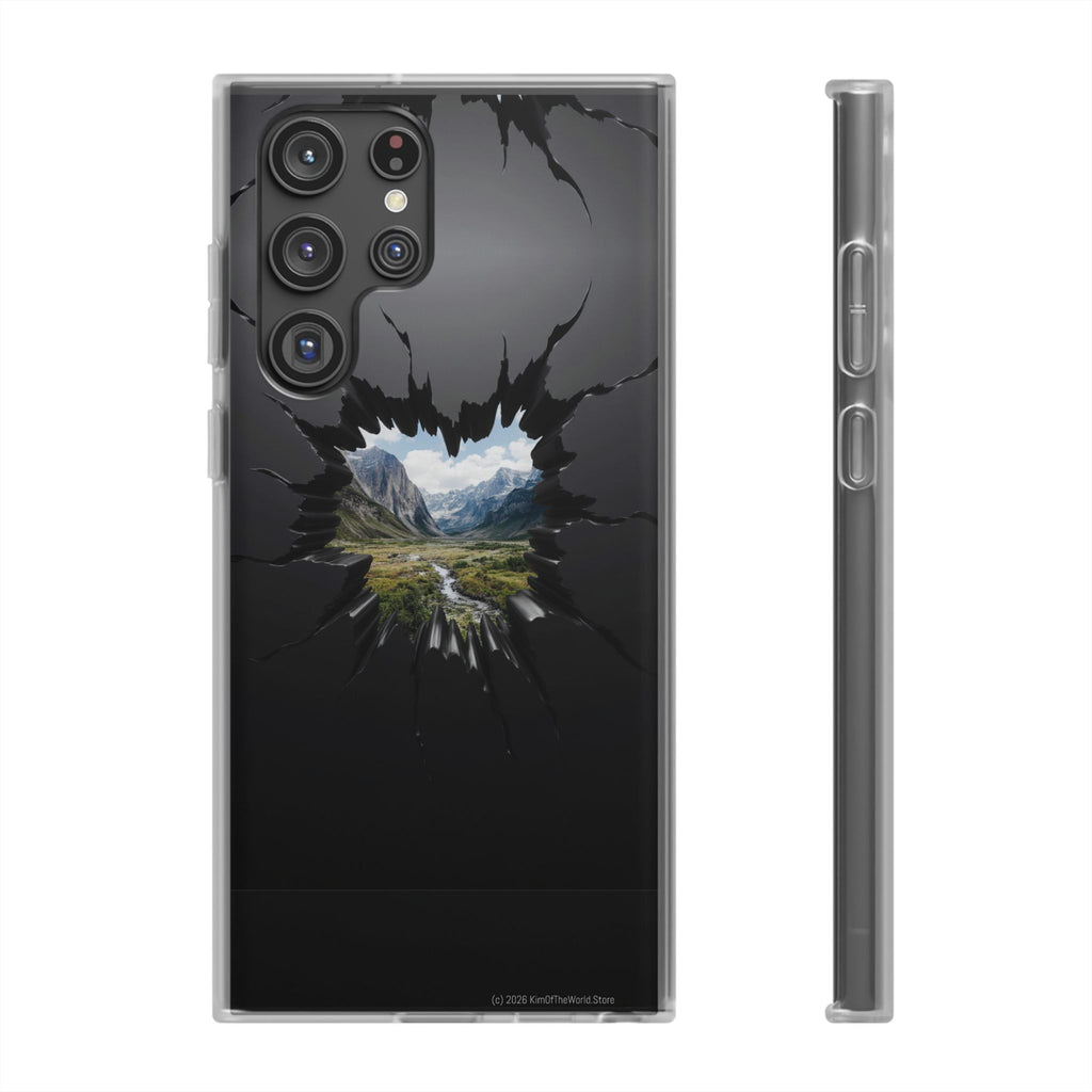 Mystic Mountain Break-Out Window Phone Case - Surreal Art Flexi Case