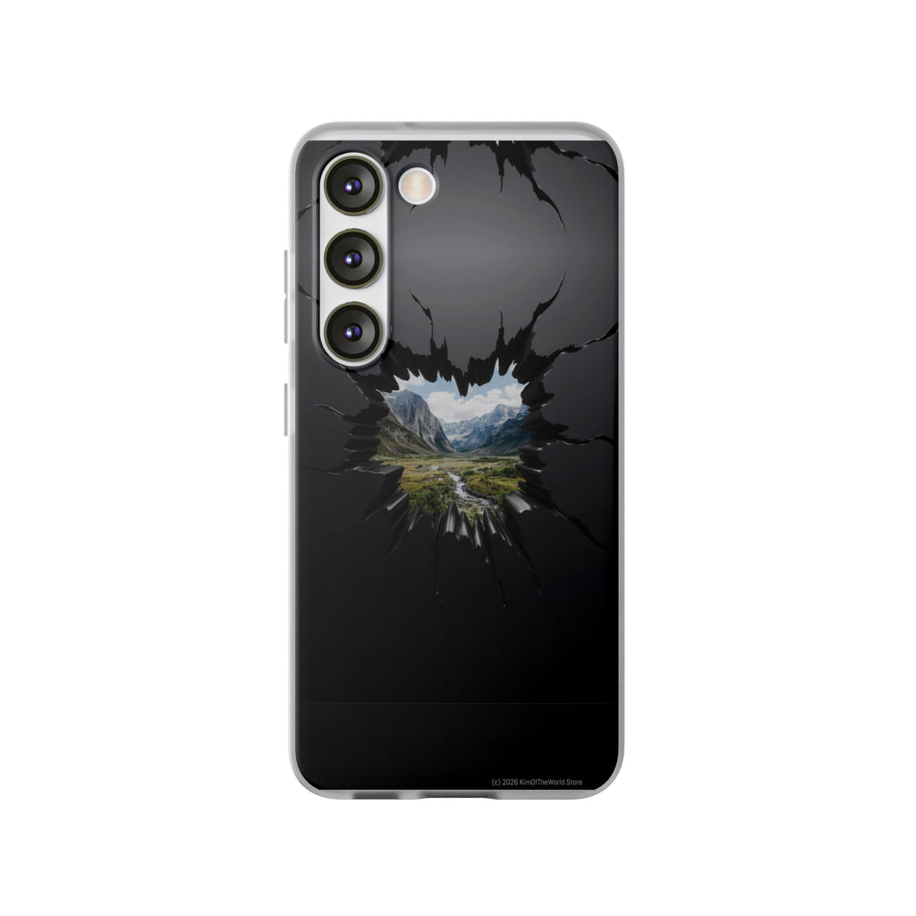 Mystic Mountain Break-Out Window Phone Case - Surreal Art Flexi Case