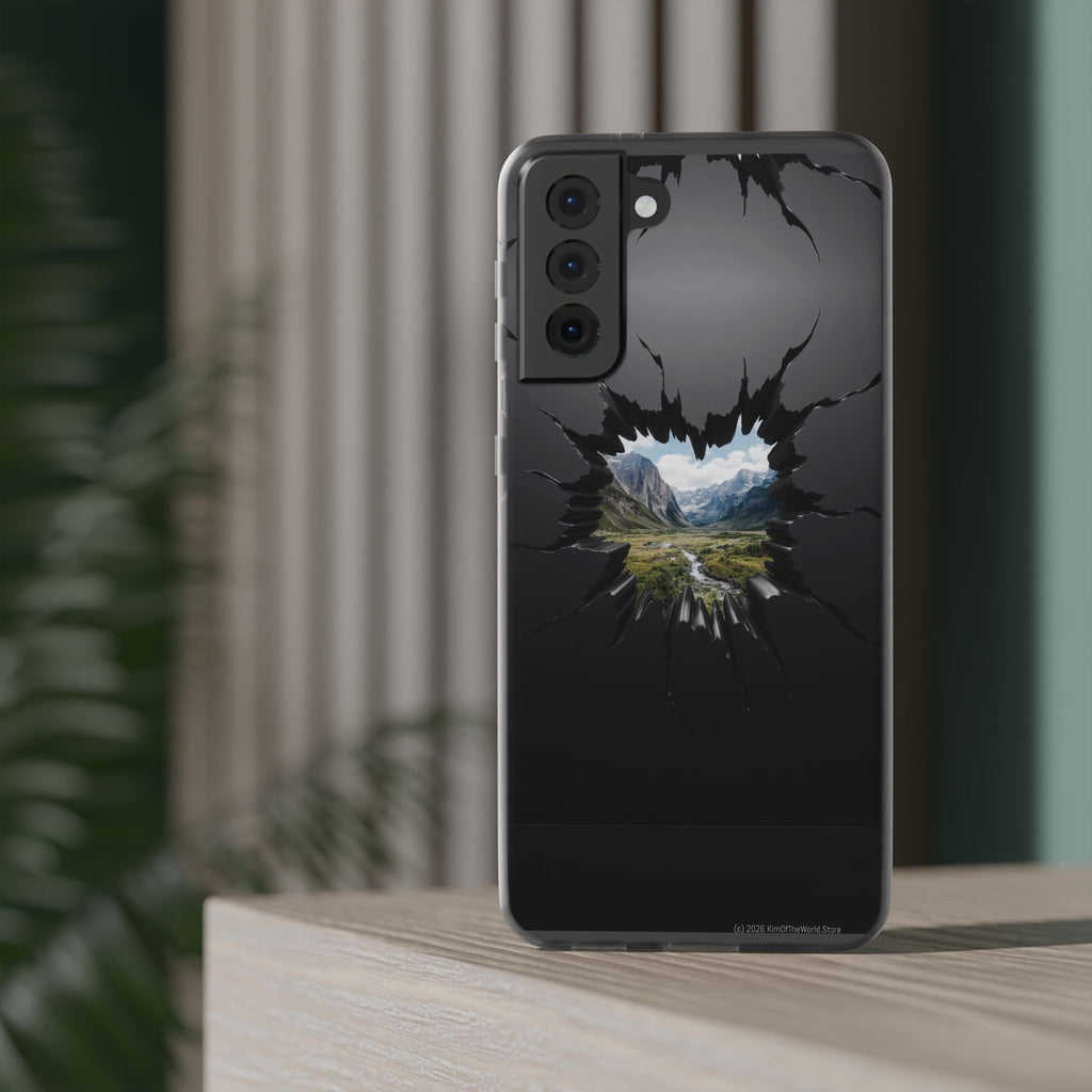 Mystic Mountain Break-Out Window Phone Case - Surreal Art Flexi Case