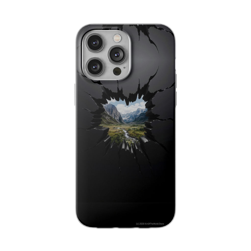 Mystic Mountain Break-Out Window Phone Case - Surreal Art Flexi Case