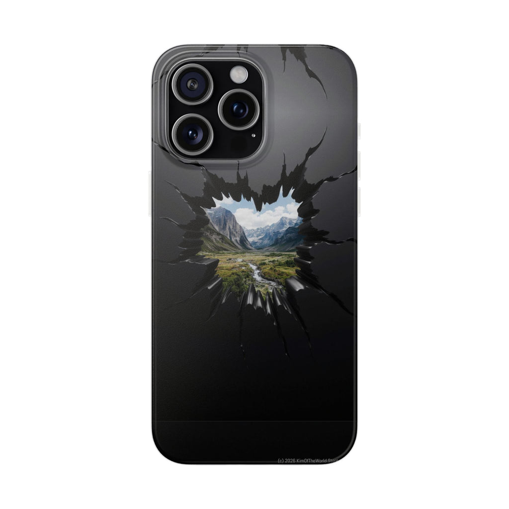 Mystic Mountain Break-Out Window Phone Case - Surreal Art Flexi Case