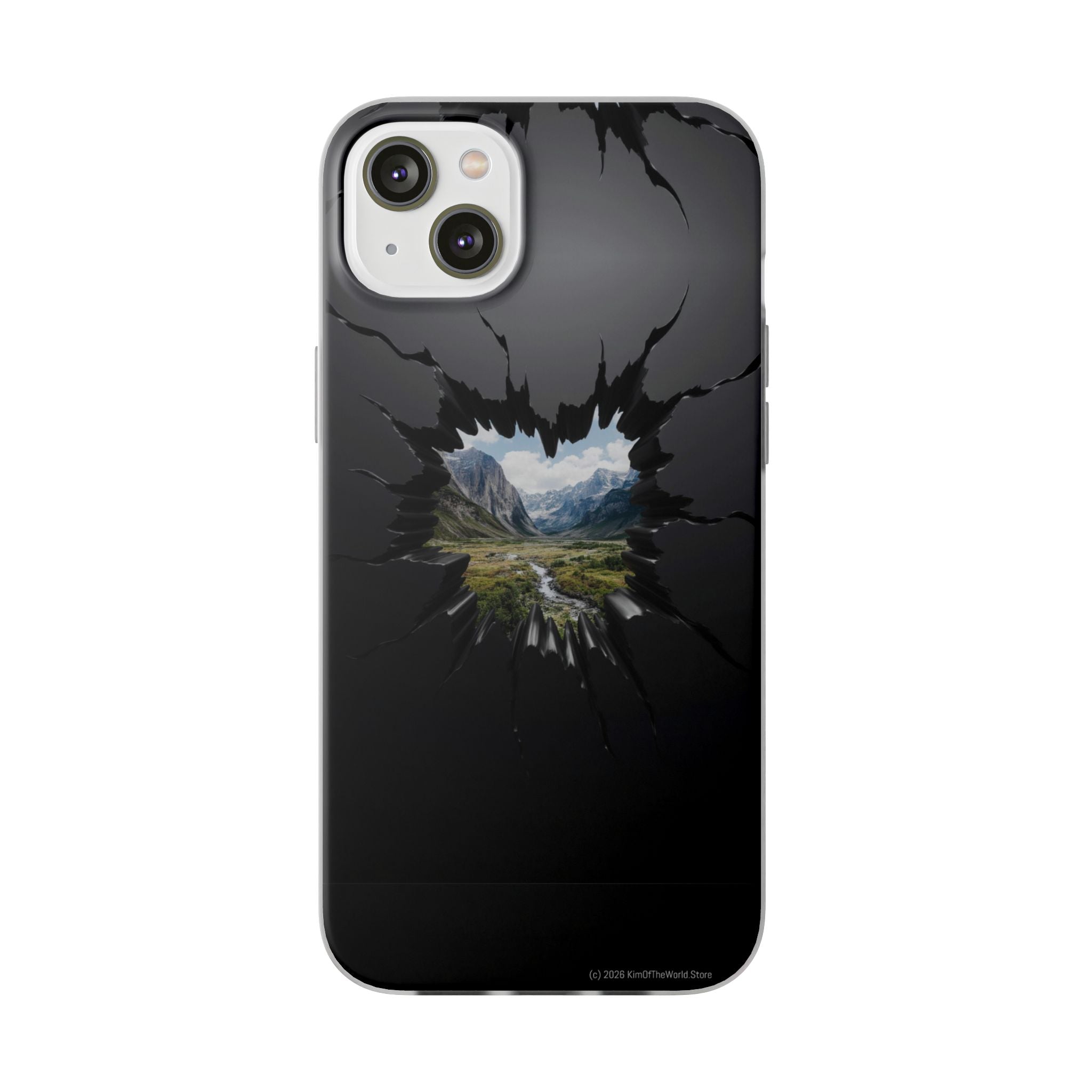 Mystic Mountain Break-Out Window Phone Case - Surreal Art Flexi Case
