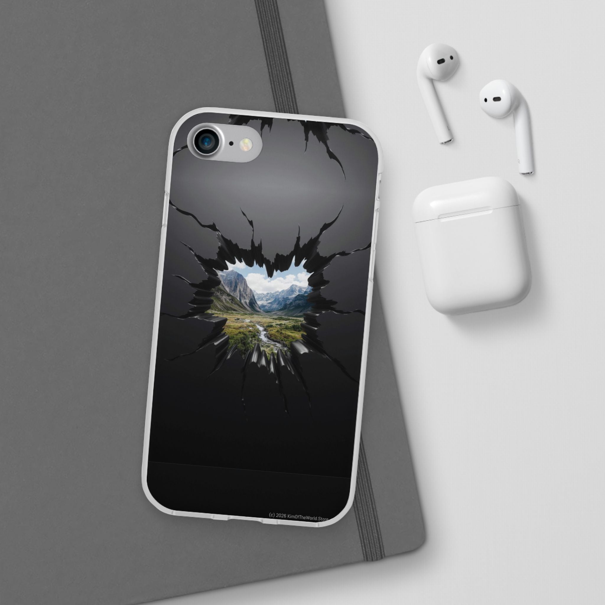 Mystic Mountain Break-Out Window Phone Case - Surreal Art Flexi Case