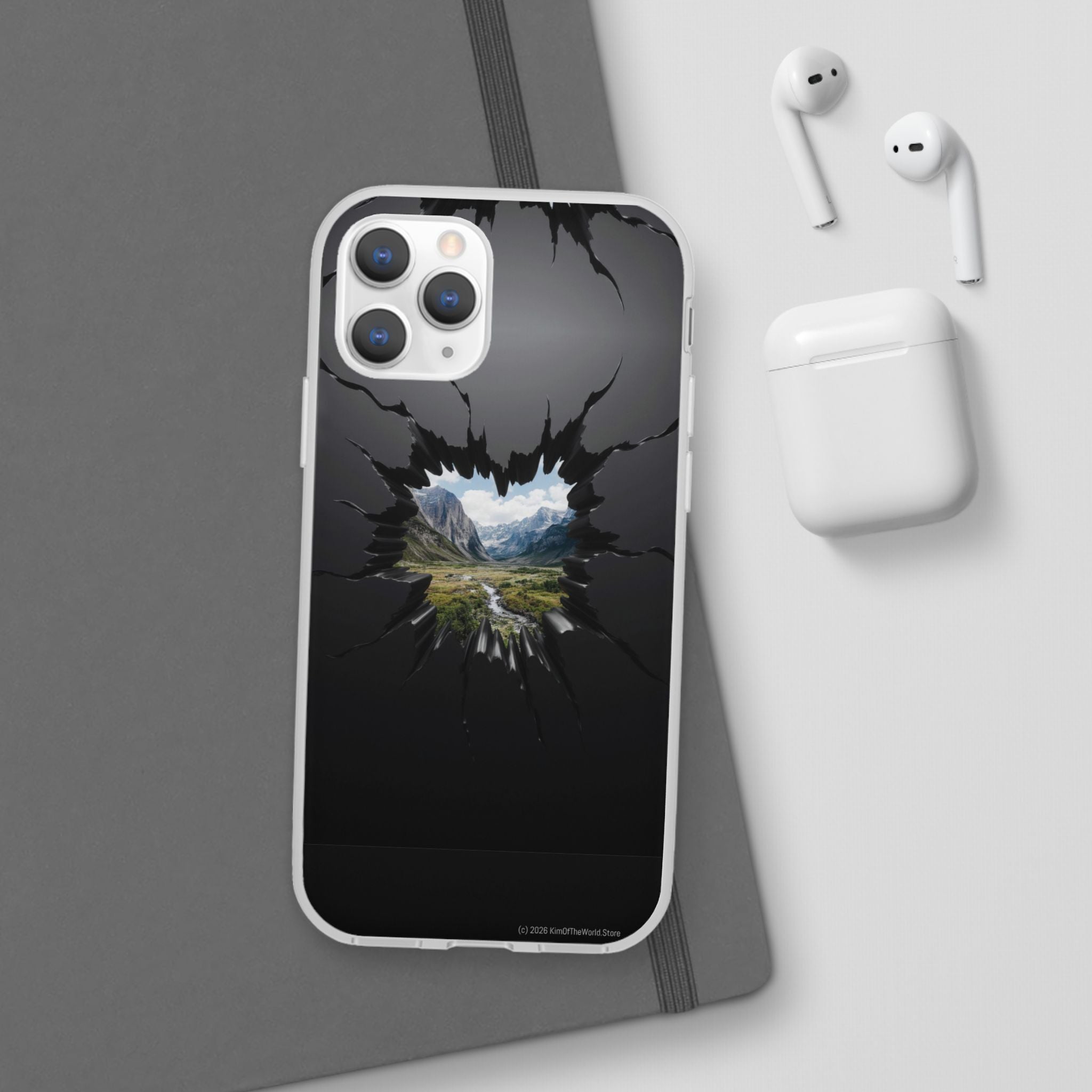 Mystic Mountain Break-Out Window Phone Case - Surreal Art Flexi Case