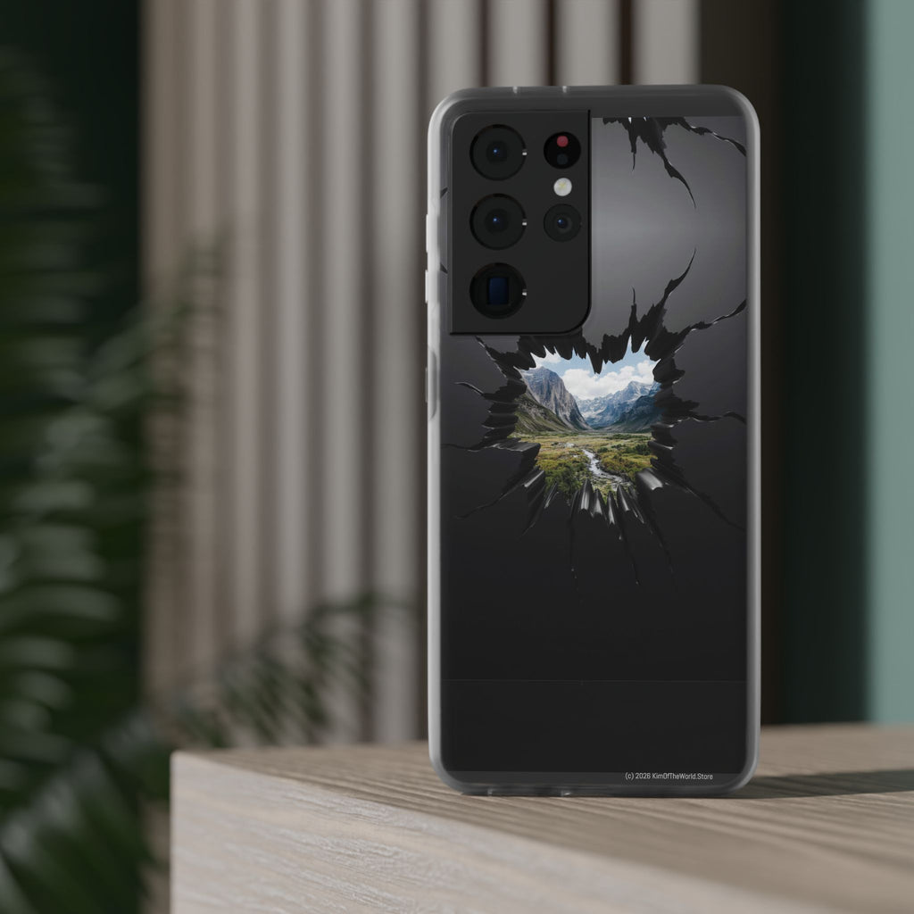 Mystic Mountain Break-Out Window Phone Case - Surreal Art Flexi Case