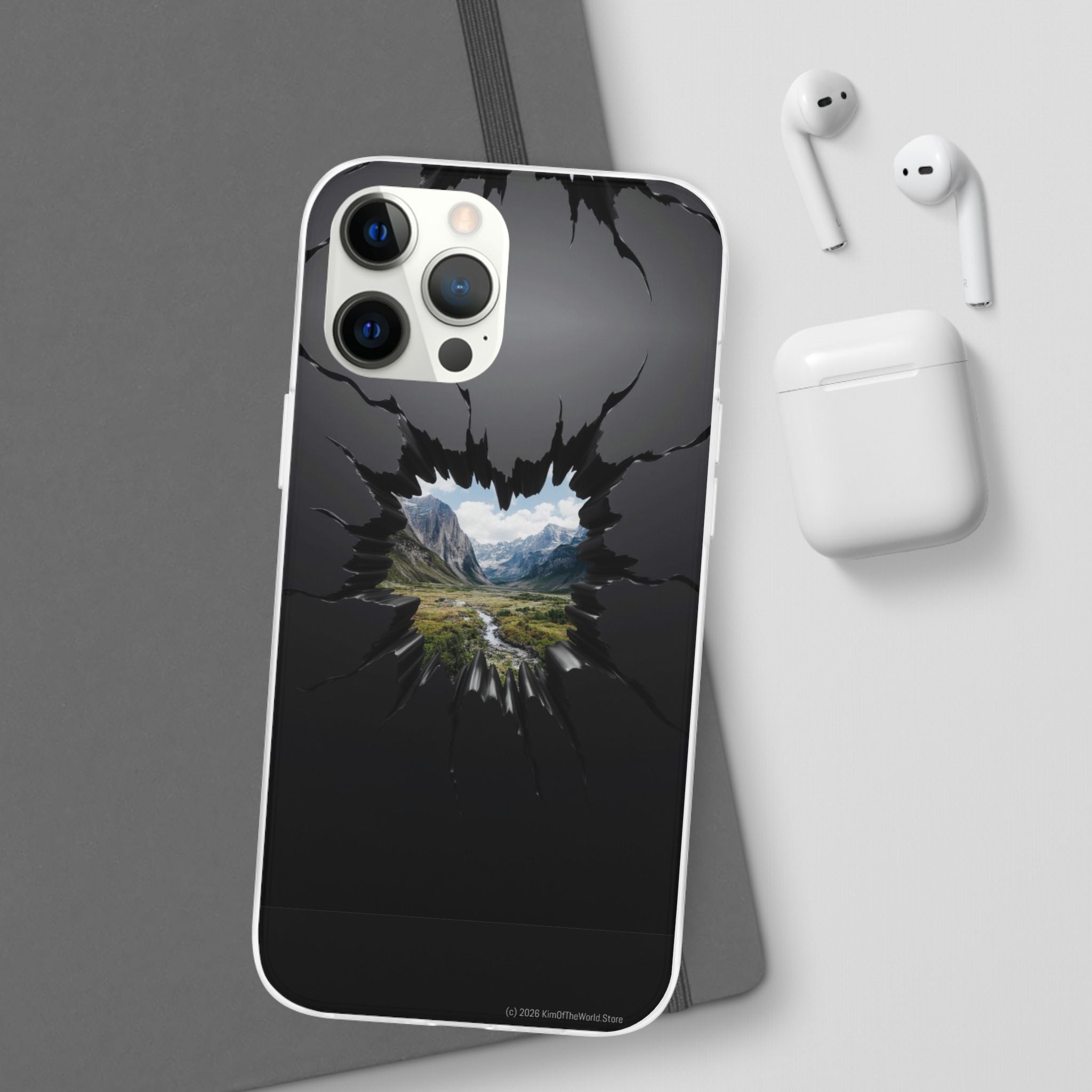 Mystic Mountain Break-Out Window Phone Case - Surreal Art Flexi Case