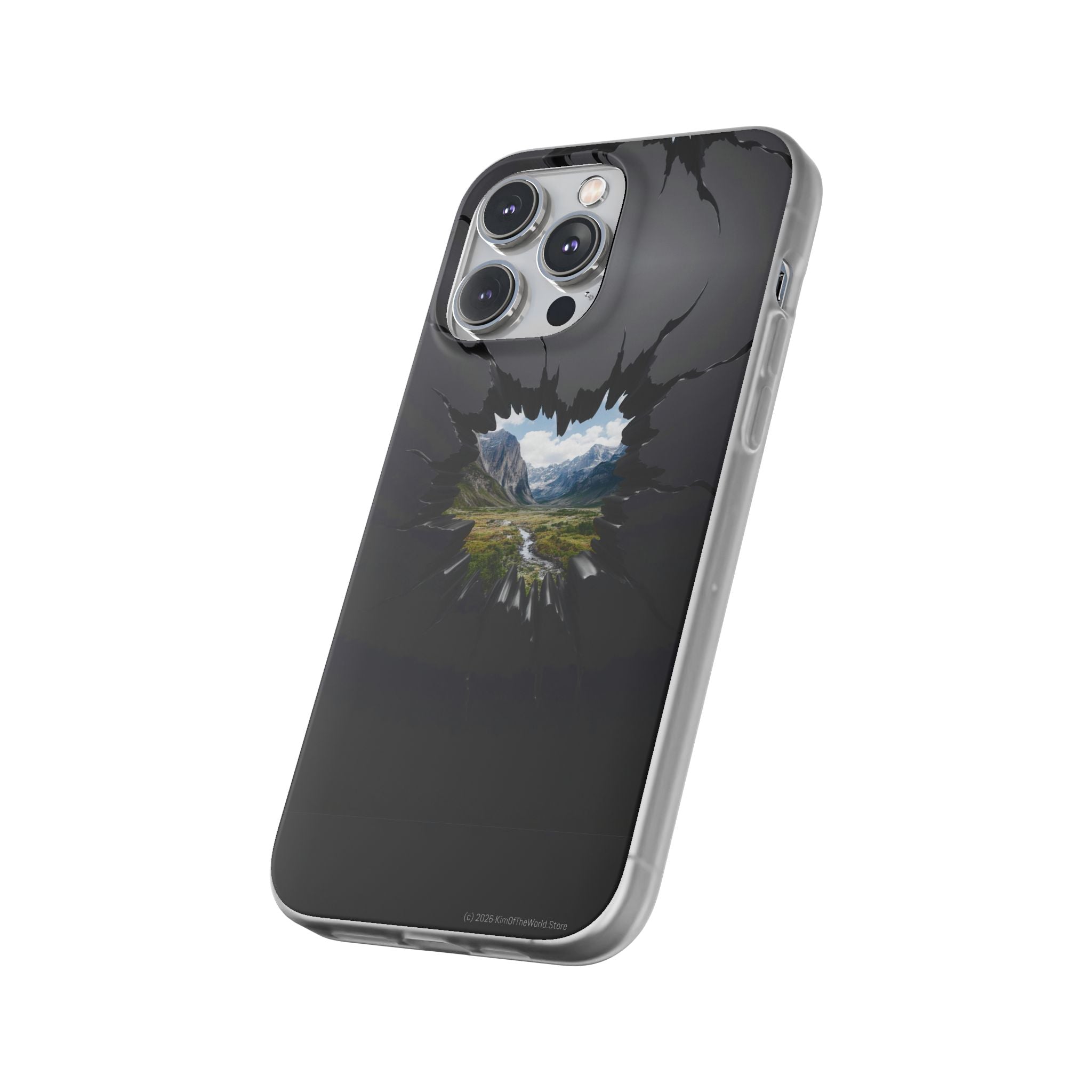 Mystic Mountain Break-Out Window Phone Case - Surreal Art Flexi Case