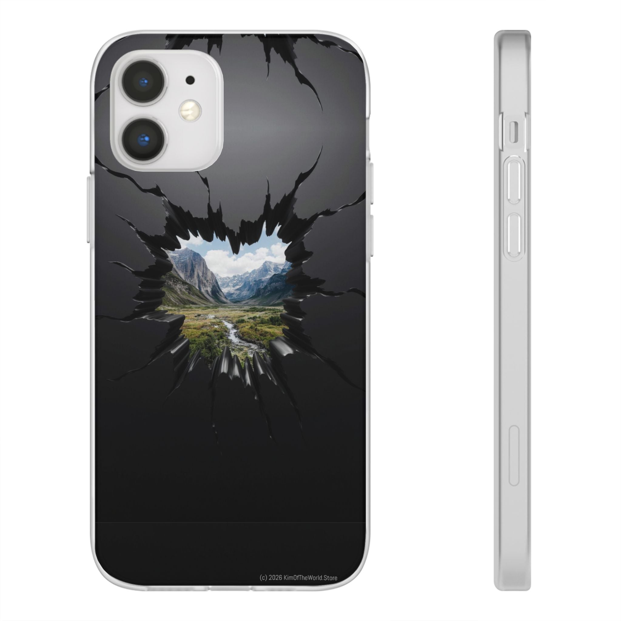 Mystic Mountain Break-Out Window Phone Case - Surreal Art Flexi Case