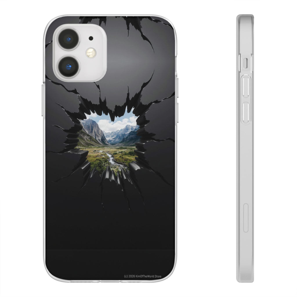 Mystic Mountain Break-Out Window Phone Case - Surreal Art Flexi Case