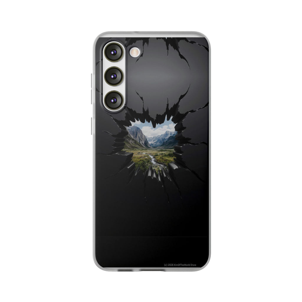 Mystic Mountain Break-Out Window Phone Case - Surreal Art Flexi Case