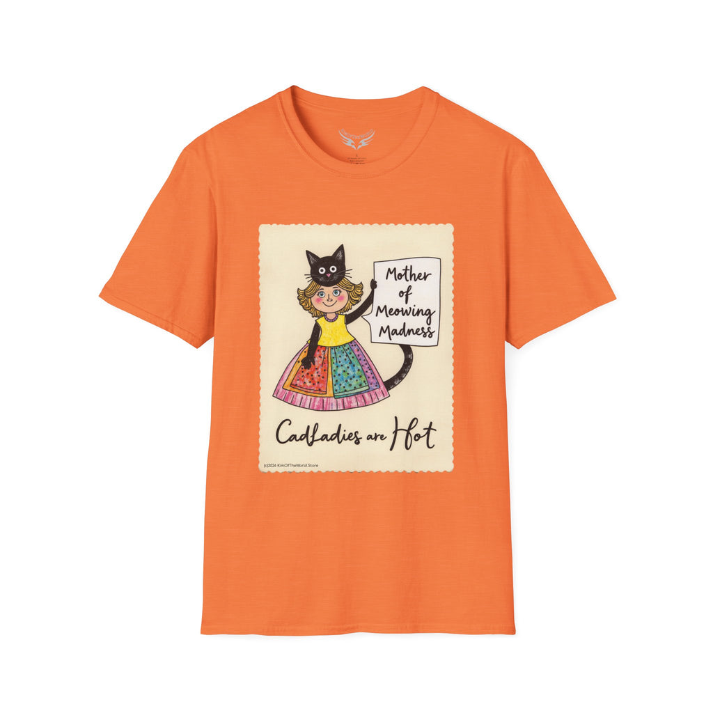 "Mother of Meowing Madness" Cat Lady Kitty Parent Tee  - Art Softstyle T-Shirt