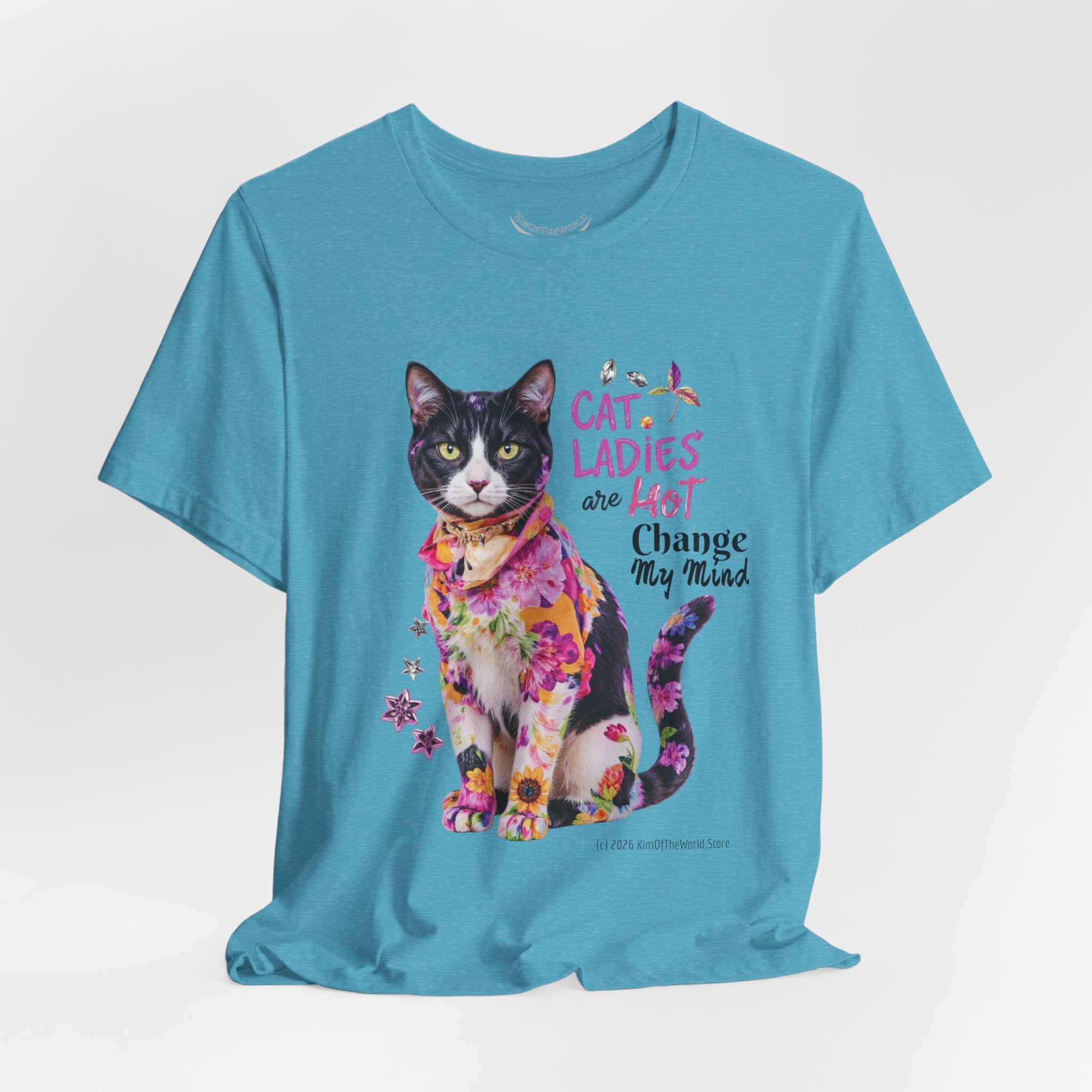"Cat Ladies Are Hot - Change my Mind" Cute Cat Message T-Shirt