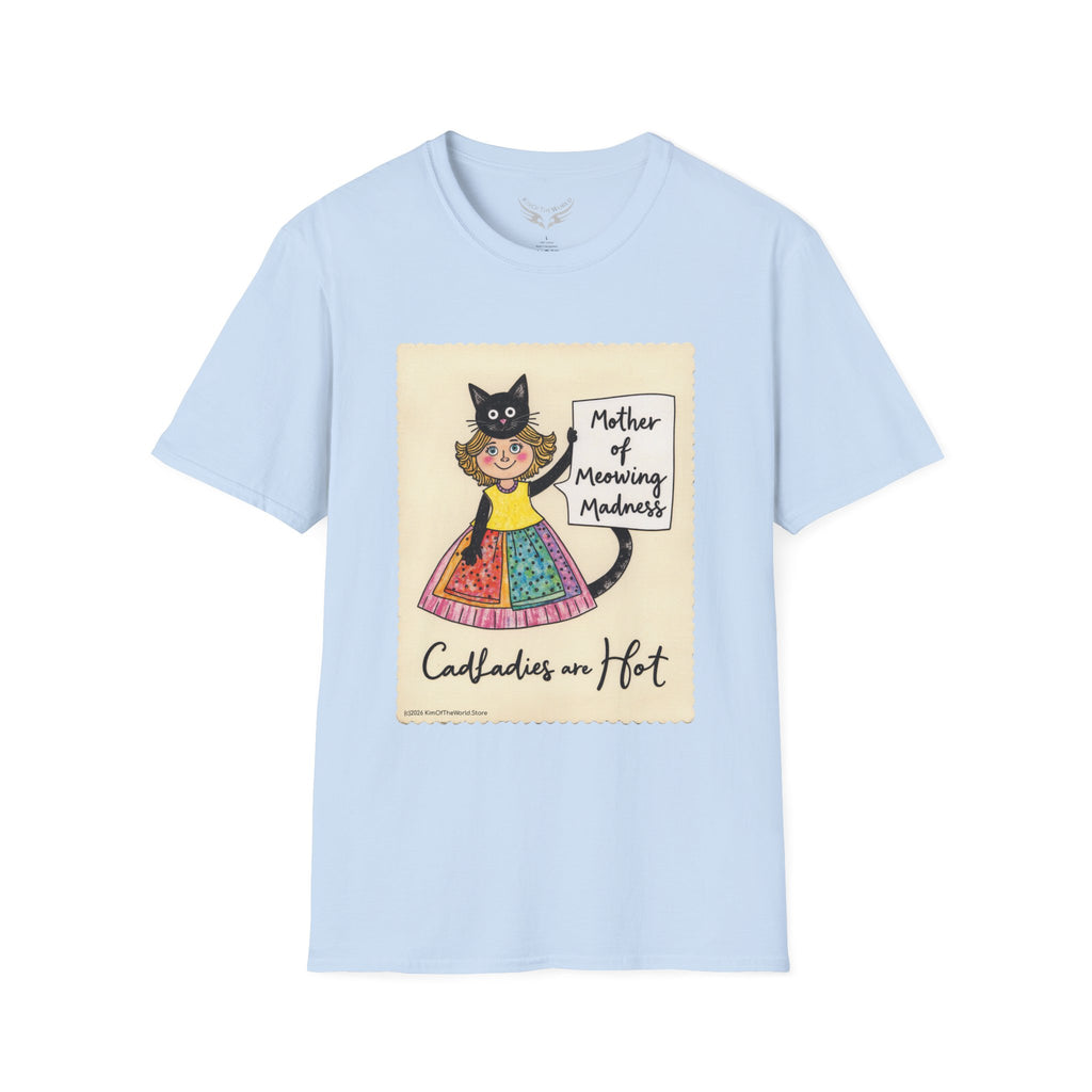"Mother of Meowing Madness" Cat Lady Kitty Parent Tee  - Art Softstyle T-Shirt