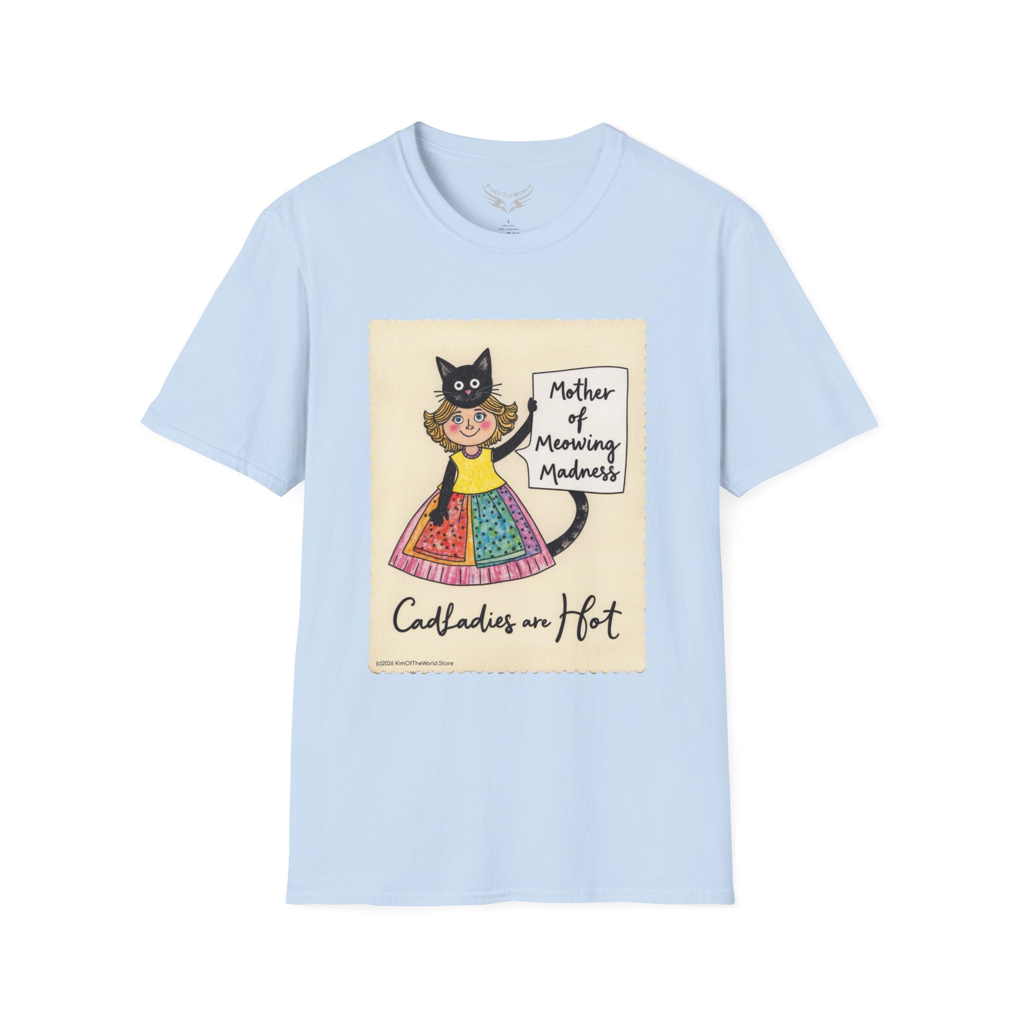 "Mother of Meowing Madness" Cat Lady Kitty Parent Tee  - Art Softstyle T-Shirt