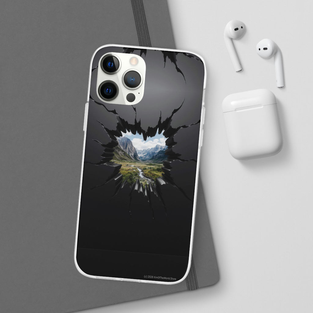 Mystic Mountain Break-Out Window Phone Case - Surreal Art Flexi Case