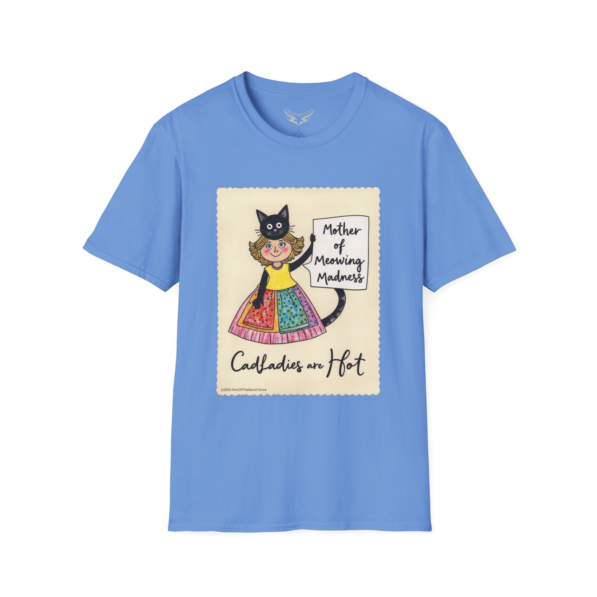 "Mother of Meowing Madness" Cat Lady Kitty Parent Tee  - Art Softstyle T-Shirt