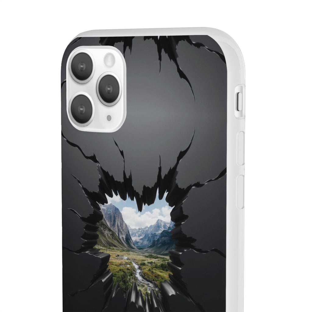 Mystic Mountain Break-Out Window Phone Case - Surreal Art Flexi Case