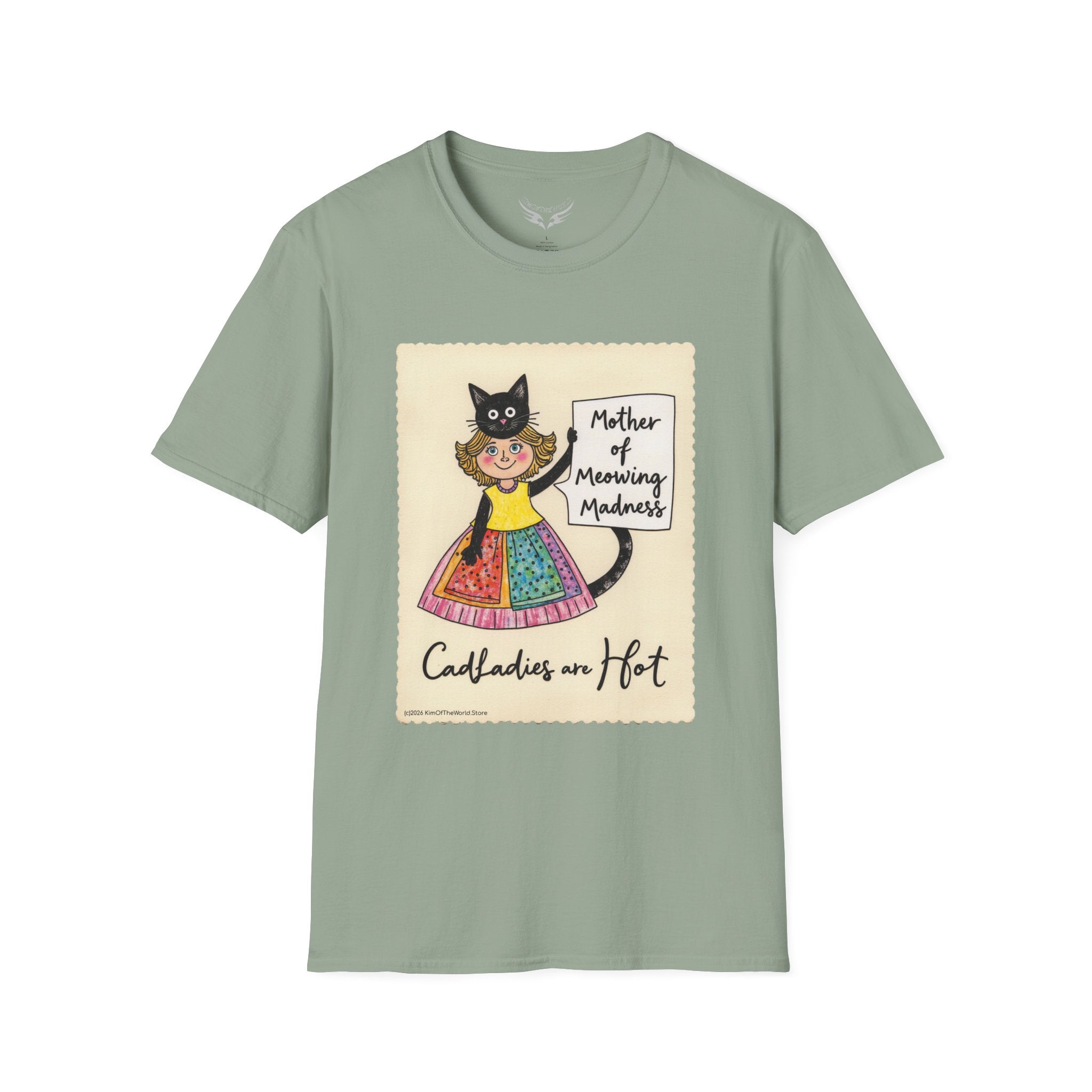 "Mother of Meowing Madness" Cat Lady Kitty Parent Tee  - Art Softstyle T-Shirt