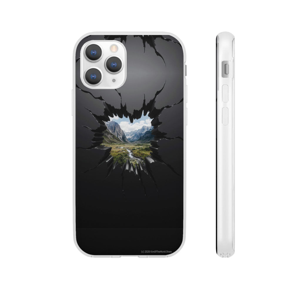Mystic Mountain Break-Out Window Phone Case - Surreal Art Flexi Case