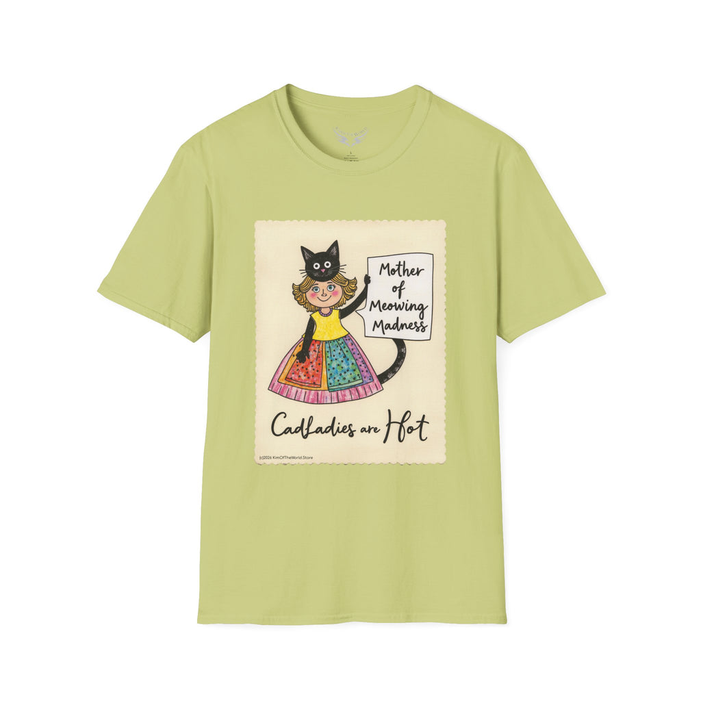 "Mother of Meowing Madness" Cat Lady Kitty Parent Tee  - Art Softstyle T-Shirt
