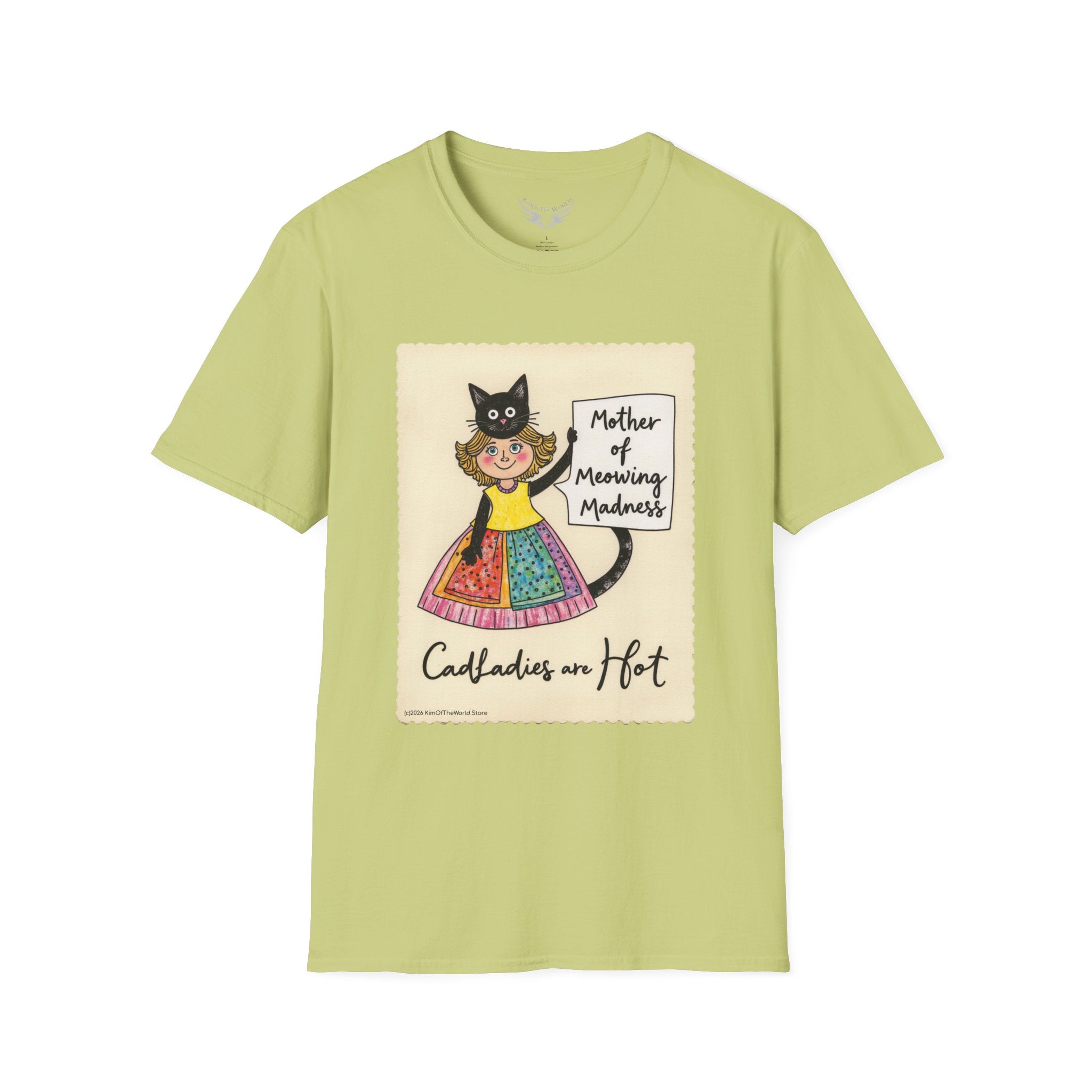 "Mother of Meowing Madness" Cat Lady Kitty Parent Tee  - Art Softstyle T-Shirt