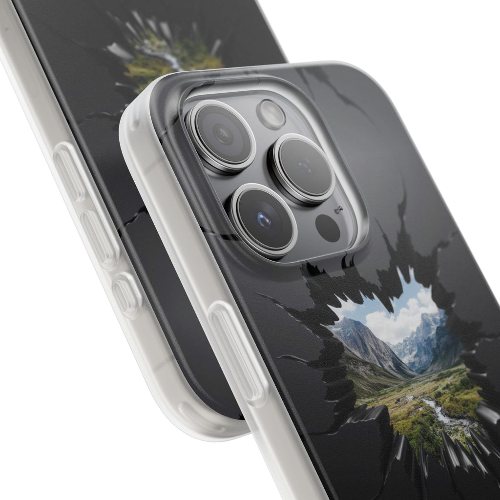 Mystic Mountain Break-Out Window Phone Case - Surreal Art Flexi Case