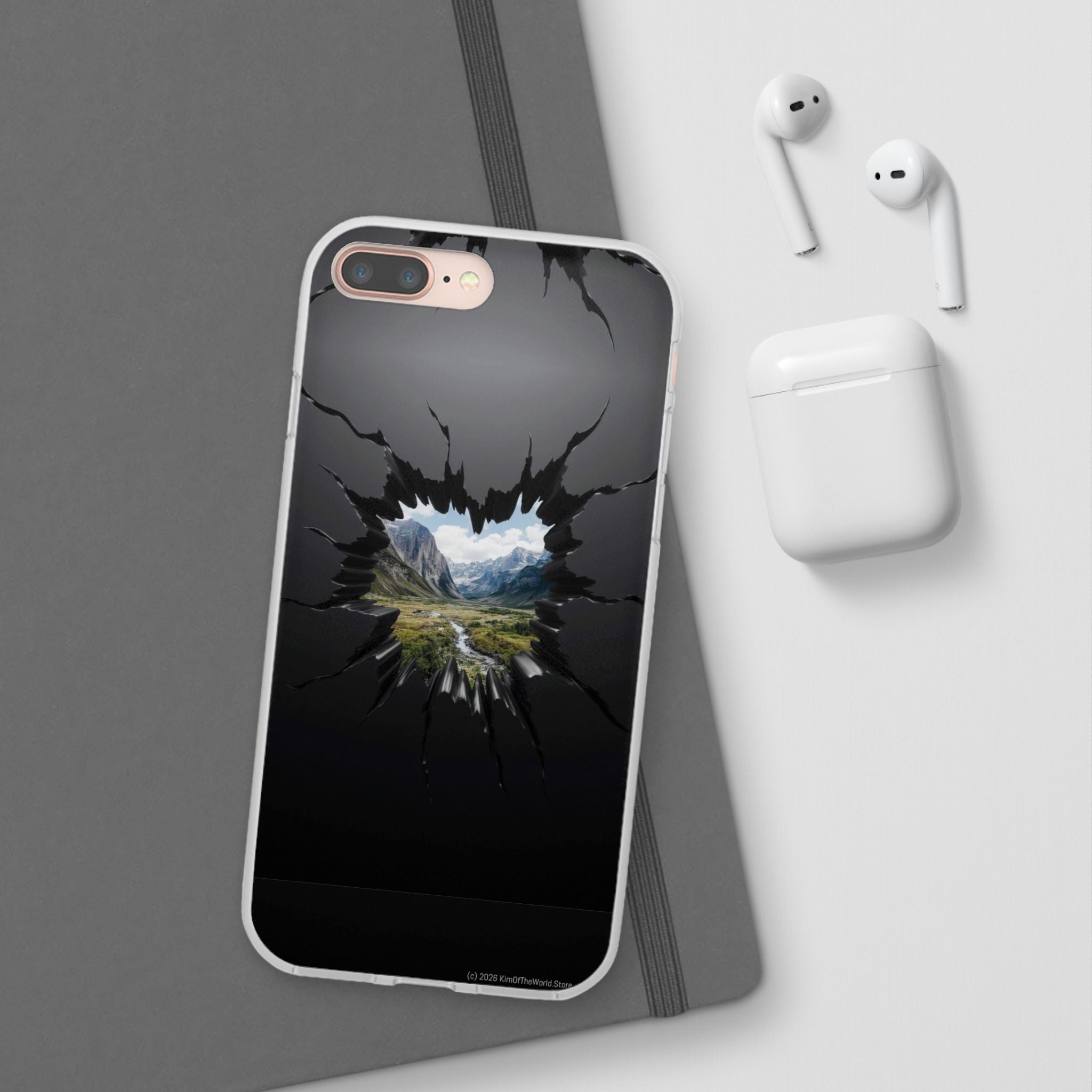 Mystic Mountain Break-Out Window Phone Case - Surreal Art Flexi Case