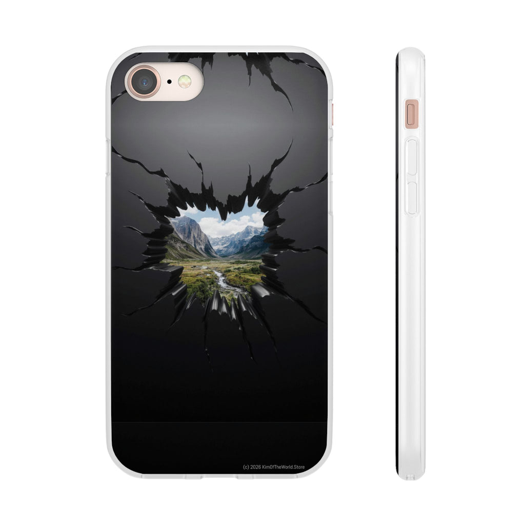 Mystic Mountain Break-Out Window Phone Case - Surreal Art Flexi Case