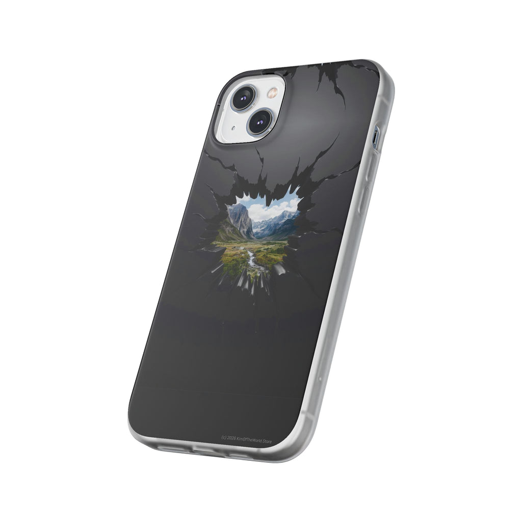 Mystic Mountain Break-Out Window Phone Case - Surreal Art Flexi Case