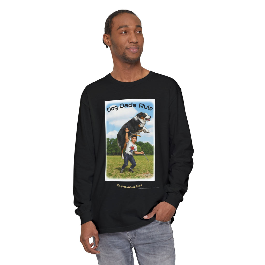 Giant Dog Men's Tee "Dog Dads Rule" Long Sleeve Tee