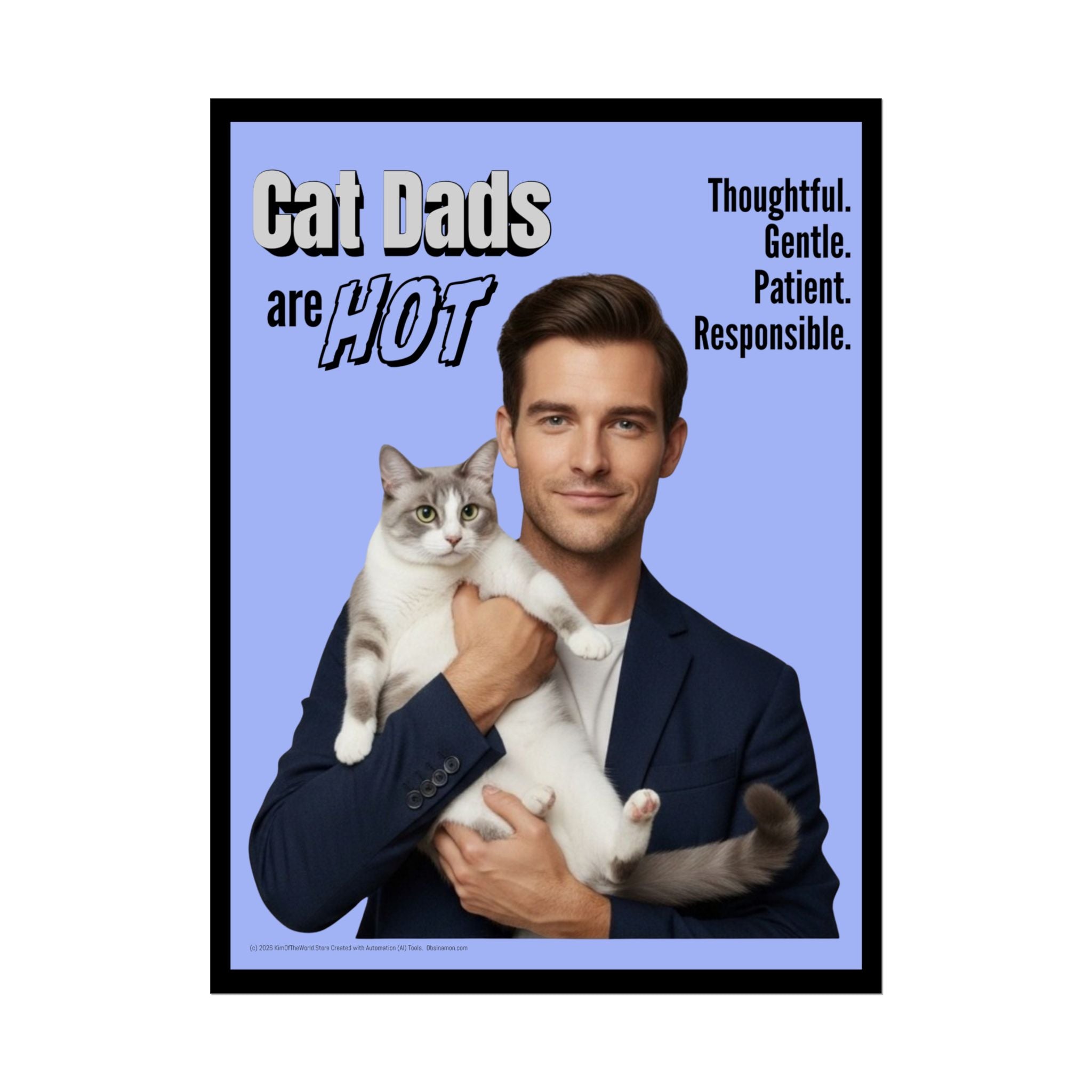 "Cat Dads are Hot" - Change the Narrative  - Rolled Poster