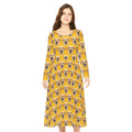 Yellow Labrador Wallpaper Print Dress – Women's Long Sleeve AOP
